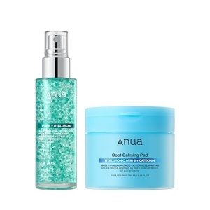 image:imageANUA Makeup Prep Duo PDRN Collagen Glow Facial Serum Spray amp 8 Hyaluronic Acid Catechin Calming Pad Mist amp Toner Pad for Glass Glow Skin for Makeup Prep Korean Skincare