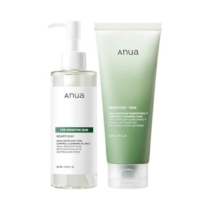 image:imageANUA Mild Double Cleanser Duo for Facial wash  Heartleaf Pore Control Cleansing Oil Mild amp Heartleaf Quercetinol Pore Deep Face Wash for Double Cleansing Routine Korean Skincare