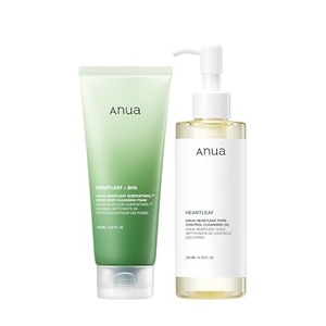image:imageANUA Double Cleansing Duo for Facial Cleansing Heartleaf Pore Control Cleansing Oil amp Quercetinol Deep Cleansing Foam Makeup Remover Face Wash Blackhead Care Korean Skincare