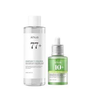 image:imageANUA Gentle Soothing Starter Duo Azelaic Acid amp Heartleaf 77 Soothing Toner Hydrating Calming care for Sensitive Skin Vegan Korean Skincare Set